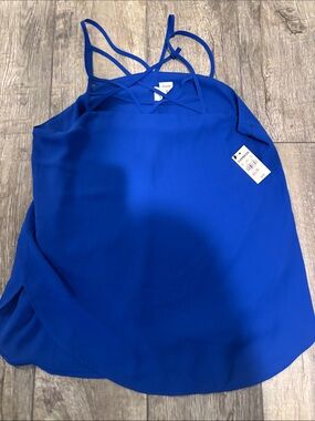 Express Blue Strappy Tank Top size M